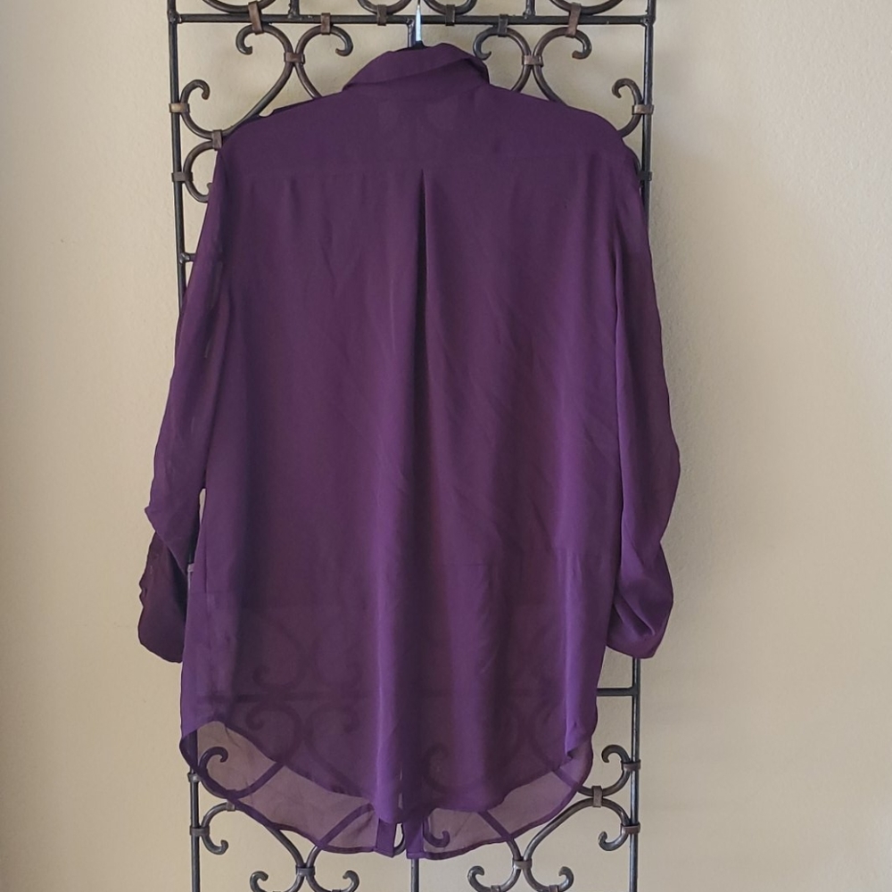 SOLD!!! CHICO'S Purple Sheer Camp Shirt - Size 3 - Picture 5 of 5